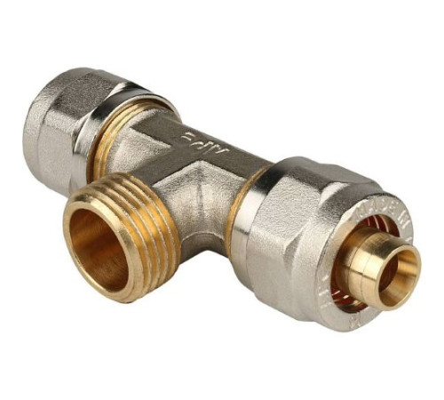  Тройник переходной  с наружной резьбой 20х3/4"х20 для металлопластиковых труб винтовой