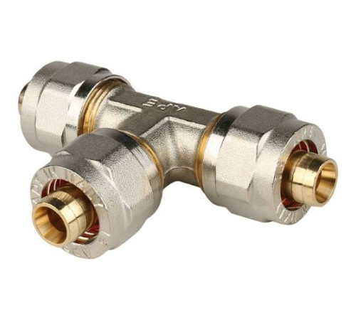  Тройник равнопроходный 16х16х16 для металлопластиковых труб винтовой