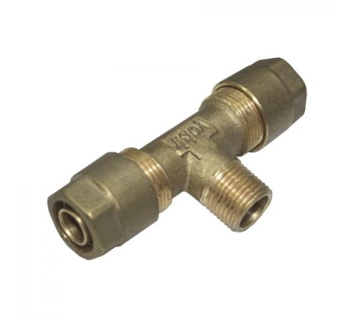 Тройник для металлопластиковых труб 20х1/2"н.рх20 