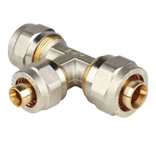  Тройник редукционный 20х16х20 для металлопластиковых труб винтовой