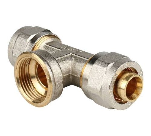  Тройник переходной  с внутренней резьбой 20х3/4"х20 для металлопластиковых труб винтовой