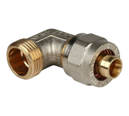 Угольник переходник с наружной резьбой 16х1/2" для металлопластиковых труб винтовой