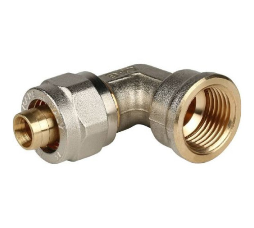 Угольник переходник с внутренней резьбой 20х1/2"  для металлопластиковых труб винтовой