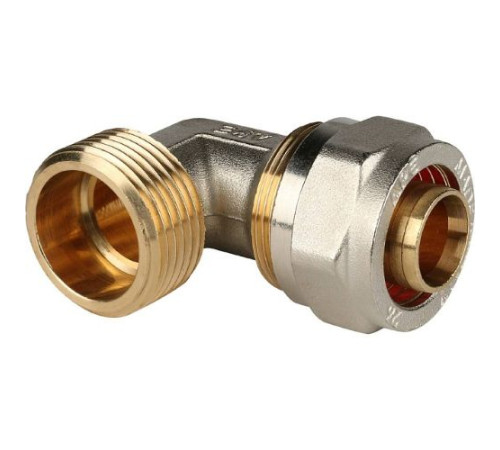 Угольник переходник с наружной резьбой 26х1" для металлопластиковых труб винтовой