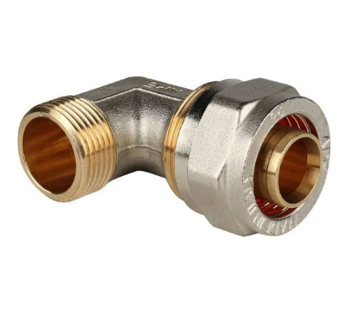 Угольник переходник с наружной резьбой 26х3/4" для металлопластиковых труб винтовой