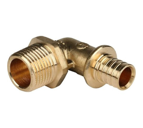 Угольник-переходник с наружной резьбой 16xR 1/2 для труб из сшитого полиэтилена аксиальный 