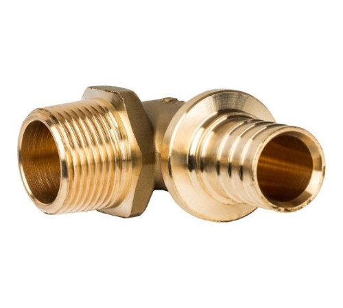 Угольник-переходник с наружной резьбой 25xR 3/4 для труб из сшитого полиэтилена аксиальный 