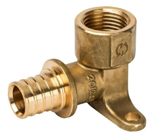  Угольник настенный с креплением 20xRp 1/2 для труб из сшитого полиэтилена аксиальный 