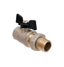 Кран шаровой с накидной гайкой прямой рукоятка бабочка 1 1/4"                                                                                                                          