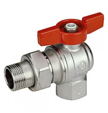 Кран шаровой угловой с накидной гайкой полнопроходной внешняя внутренняя резьба 1"