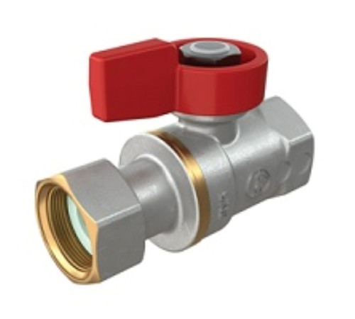  Кран шаровой прямой с накидной гайкой полнопроходной (бабочка) 3/4"