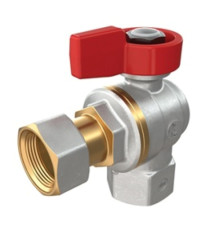  Кран шаровой угловой с накидной гайкой полнопроходной (бабочка) 1/2"