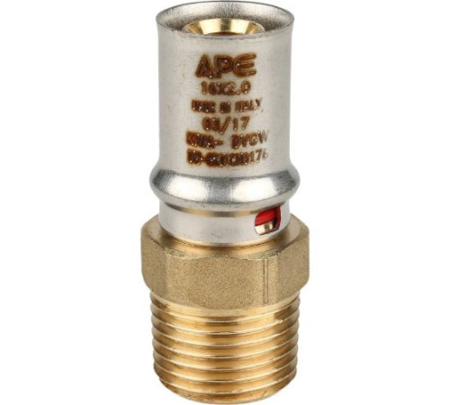  Переходник с наружной резьбой 16х1/2" под пресс для металлопластиковых труб  