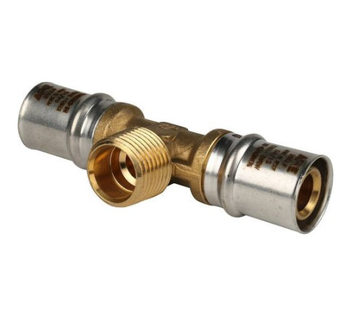 Тройник переходной с наружной резьбой 16х1/2"х16 под пресс для металлопластиковых труб  