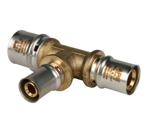 Тройник редукционный 26х20х16 под пресс для металлопластиковых труб  