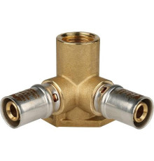 Тройник настенный с крепление16х1/2"х16  под пресс для металлопластиковых труб  