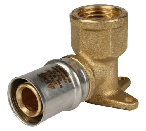 Угол настенный с креплением внутренняя резьба короткий20х1/2" под пресс для металлопластиковых труб  