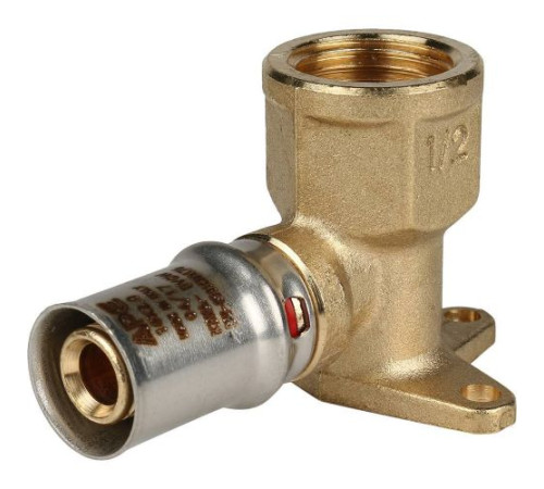 Угол настенный с креплением внутренняя резьба короткий16х1/2" под пресс для металлопластиковых труб  