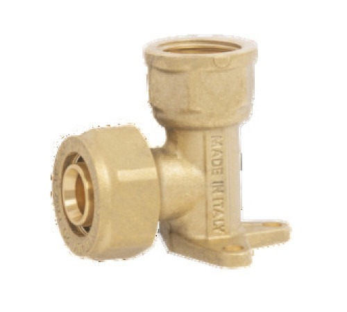  Угольник настенный с креплением 1/2 х16 для металлопластиковых труб винтовой