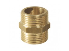  Ниппель, НН, 1", латунь, равнопроходной