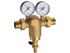 Фильтр самопромывной FAR 1" 300 мкм американка - американка с двумя манометрами, корпус ланунь CR.