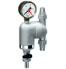 Фильтр самопромывной FAR 3/4" 300 мкм американка - американка с поворотным соединением и одним манометром.