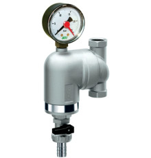 Фильтр самопромывной FAR 1/2" 300 мкм внутренняя - внутренняя резьба с поворотным соединением и одним манометром.