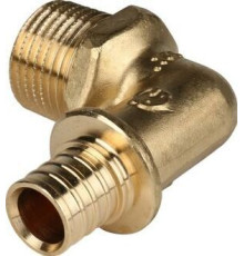 Угольник-переходник с наружной резьбой 16xR 1/2 для труб из сшитого полиэтилена аксиальный 