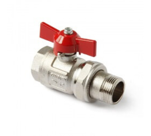 Кран шаровой с накидной гайкой полнопроходной (бабочка) 1/2"