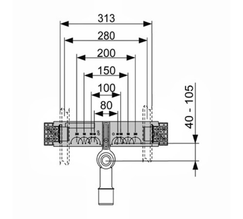 Монтажный комплект TECE profil для раковины 