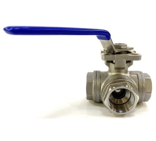 Кран шаровой нержавеющий трехходовой Т-образный 1" 