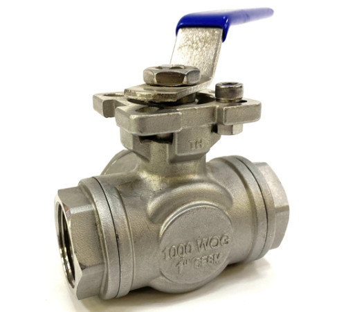 Кран шаровой нержавеющий трехходовой Т-образный 1" 