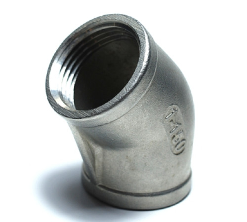 Отвод нержавеющий  45˚ 2 1/2" вр/вр 