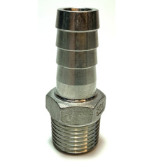 Штуцер нержавеющий под  шланг Ø10 х 1/2" н.р 